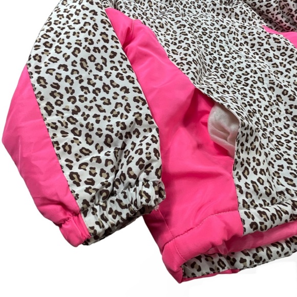 The Children’s Place size 5t hot pink & brown animal print winter coat & jacket - Picture 3 of 11